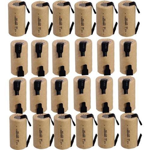 New Arrival! 24 pieces power tool battery SC 1.2V NICD batteries for screwdriver drills 1300mah COLOR RANDOM