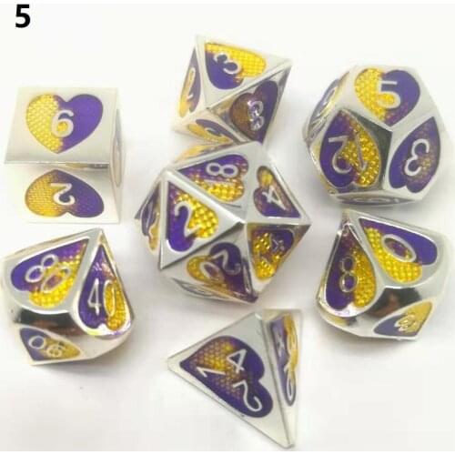 New arrival upscale metal dice polyhedral dices 7pcs/set dnd dice set dados rpg dobbelstenen dados rol d4 d6 d8 d10 d12 d20