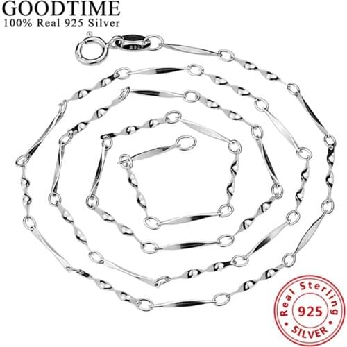 Wholesale Sterling Silver Jewelry Pure Silver Classic Twisted Chain Necklace Real Solid 925 Sterling Silver Link Chains AJC005
