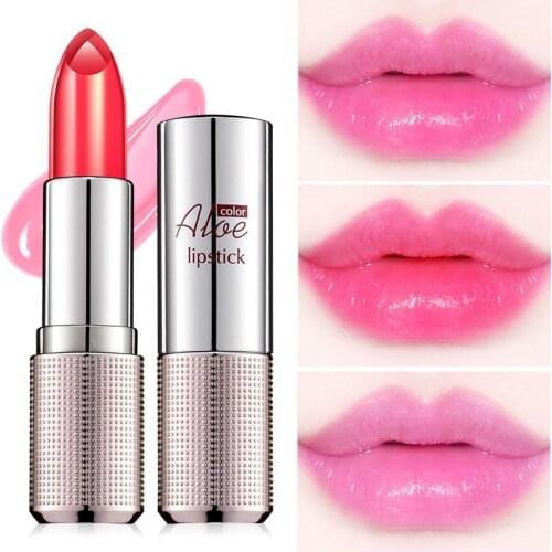 Makeup Lipstick Aloe Waterproof Lipgloss Color Changing Long Lasting Lip Stick Balm Not easy to fade Cosmetic Beauty Gift KH12