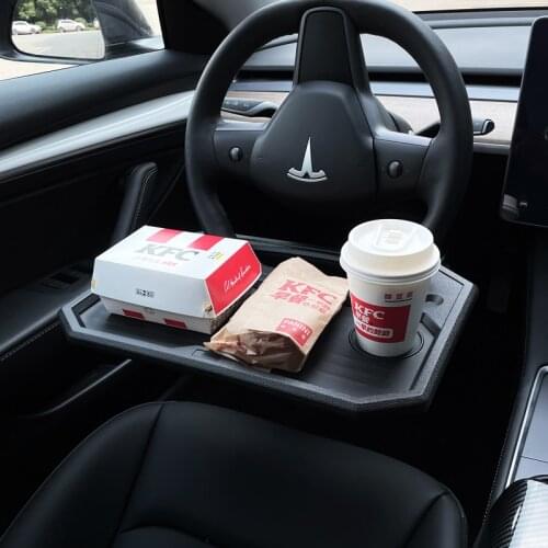Oceqnus For Tesla Model3 ModelX/S Model Y Portable Car Steering Wheel Laptop Desk Stand Drink Food Coffee Dining Table Board