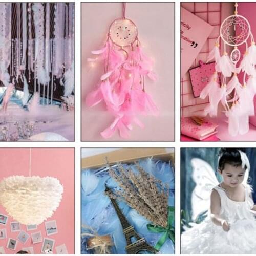 100pcs 7-12cm Swan Plume Fluffy Colourful Goose Plumes for Crafts Jewelry Making