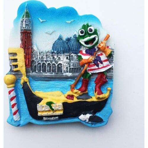 QIQIPP Italy water city Venice gondola Fengwei boat paddle frog tourism commemorative crafts magnetic refrigerator stickers
