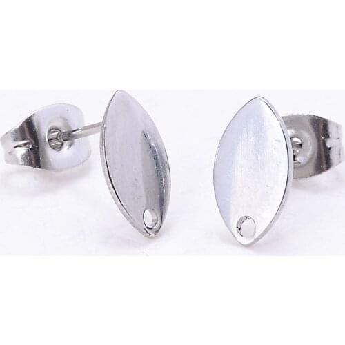 Miasol DIY Oval 316L Stainless Steel Stud Earring Post For Jewelry Earring Making Finding Supplies Lead/Nickle/Cadmium Free