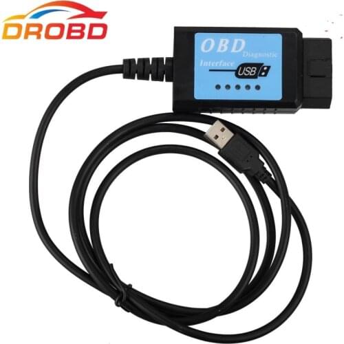 USB ELM327 V1.4 Plastic OBDII EOBD CANBUS Scanner with FT232RL Chip ELM 327 OBD2 USB V2.1