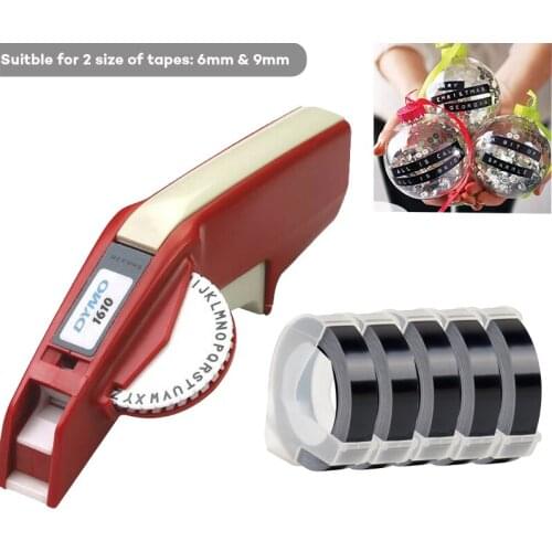 Dymo 1610 label maker 3D 9 mm Ribbon Organizer embossing manual belt typewriter Dymo manual labeling typewriter for 6/9mm