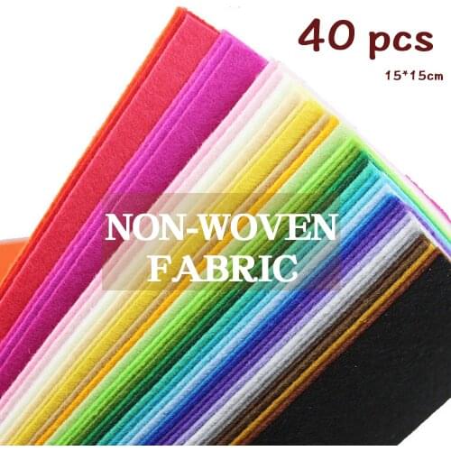 40pcs/set Non-Woven Felt Fabric Polyester Cloth Felt Fabric DIY Bundle for Sewing Doll Handmade Craft Thick Home Decor Colorful