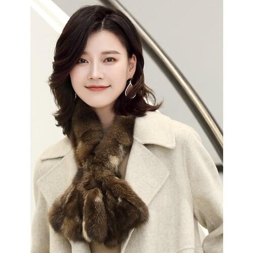 Lantafe Winter Scarf Women Scarf Warm Luxury Natural Fur Thickening Neck Warm High Quality Sable Mink Fur Whole Real Fur