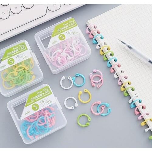 1Set Colored Easy Ring Paper Book Loose Leaf Binder Multi-function Circle Calendar Ring Keychain Binding Supplies Stationery