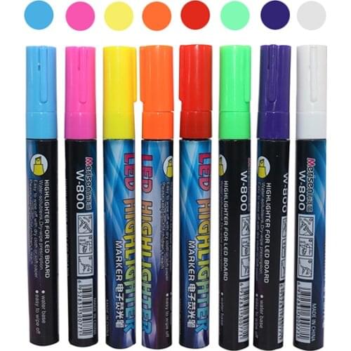 1 Pc LED Highlighter Marks Pen Paintbrush Queen Bee Marker Pen 135mm*4mm 8 Colors Optional Bevel Nib Paintbrush Beekeeping Tools