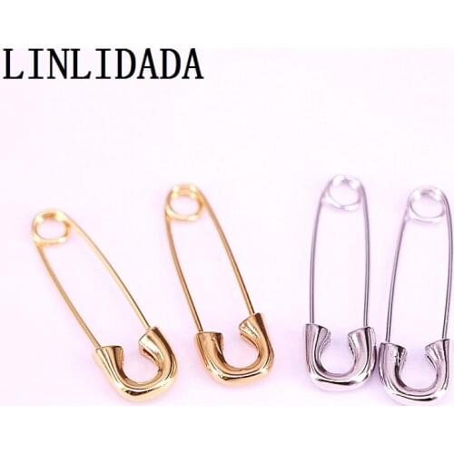 10Pair 2020 top quality metal plated paperclip safety pin fashion elegant women jewelry earring