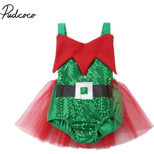 2018 Christmas Newborn Baby Girl Clothes Sleeveless Backless Santa Claus Tutu Skirted Romper Jumpsuit Playsuit Outfits Xmas Gift
