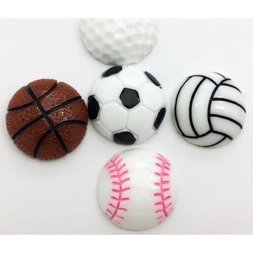 3D Cartoon resin sports Baseball Volleyball Basketball Soccer Golf Snap button for snap jewelry (fit 18mm 20mm Snap) KT047