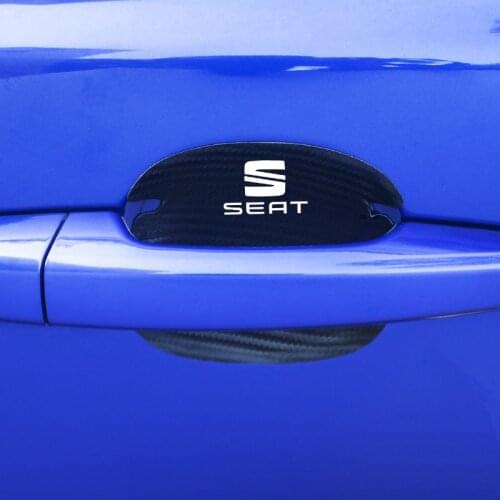 4pcs car protection of carbon fiber leather car door For ibiza 6j 6l fr Ateca Altea xl leon 2 ateca fr ibiza Alhambra