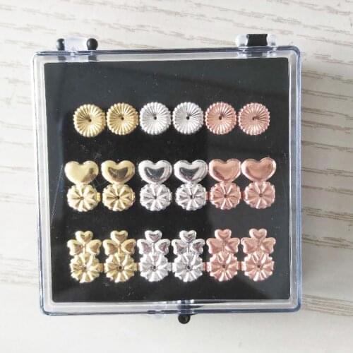 9 pairs/set New 925 Sterling Silver 3 Pairs Bax Earrings Back Heart Risers Firmly Supports Hypoallergenic Butterfly Crown