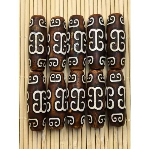 Antique Back Pattern Ruyi Pattern Dzi Beads Black Red Straight Rod Accessories Jewelry Wholesale Patterns Clear and Smooth