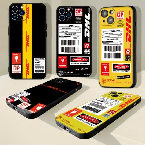 Chenel Dhl Express Phone Case for iPhone 8 7 6 6S Plus X SE 2020 XR 11 12 Pro mini pro XS MAX Silicone Case