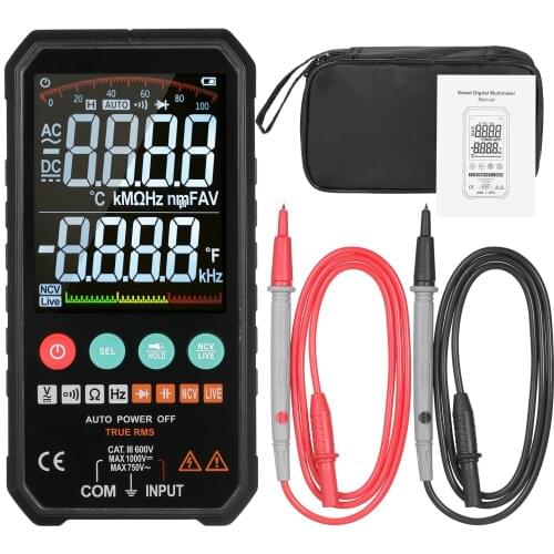 Mastfuyi Super Slim Palm Digital Multimeter 6000 Counts True RMS Universal Meter High Accuracy Smart Measure Size 3.3-inch LCD