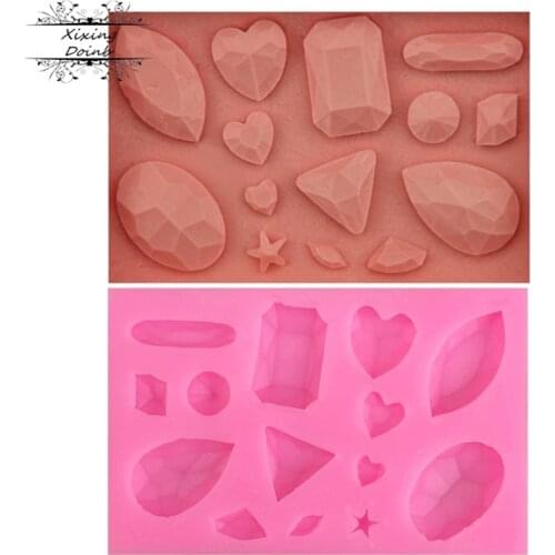 DIY Mini Gem Diamond Shaped fondant cake chocolate tools candy silicone mold mould