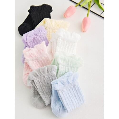 Baby Girl Boy Long Sock Toddler Summer Mesh ruffles cuff Knee Newborn Infant Socks for Girls Clothes Accesories Age for 0-5Years