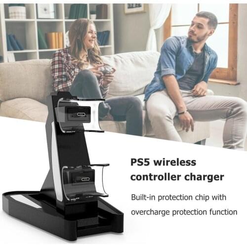 Dual Charger Dock For PS5 Wireless Controller Type-C Charging Cradle Dock Station For PS5 Joystick Gamepad Desktop Desktop Stand