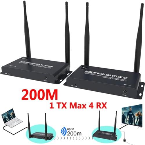 200M Wireless WiFi HDMI-compatible Transmitter Receiver 1080P HD Cable Extender Video Converter 1 To Multi Like 1x3 1x4 Splitter