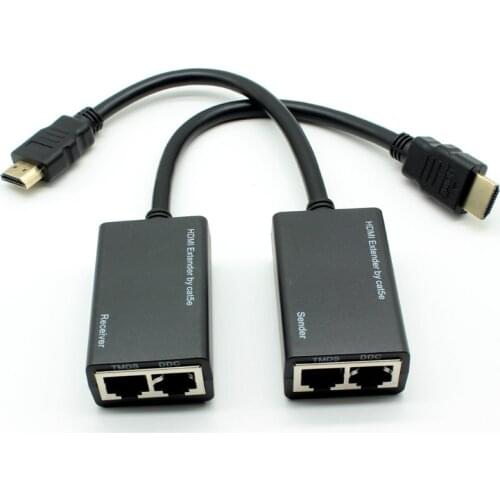 One pair HDMI Over RJ45 CAT-5e CAT-6 cable UTP LAN Ethernet Extender Repeater 1080P HDTV to 30 meters