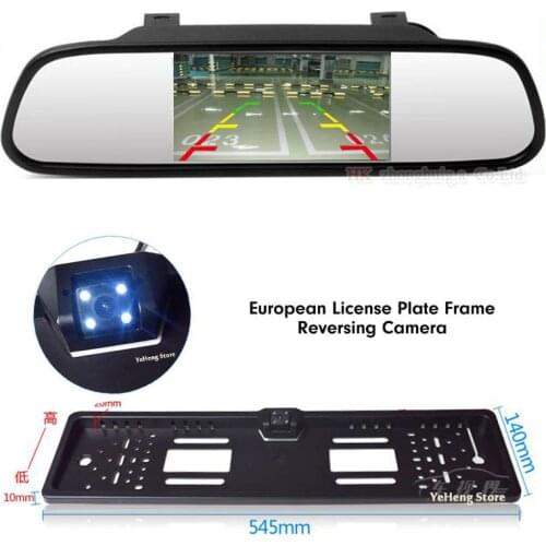 HD 4.3 Inch Car Rearview Mirror Monitor 800x480 Video Auto Parking Assistance LED Night Vision Reversing Backup Rear View Camera