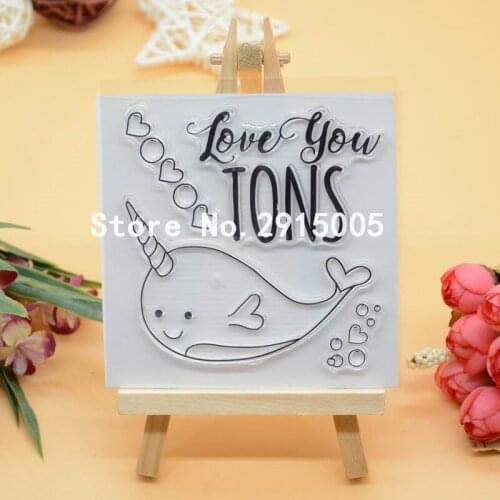 Whale Scrapbook DIY photo cards account rubber stamp clear stamp transparent stamp 10x10cm CS2080