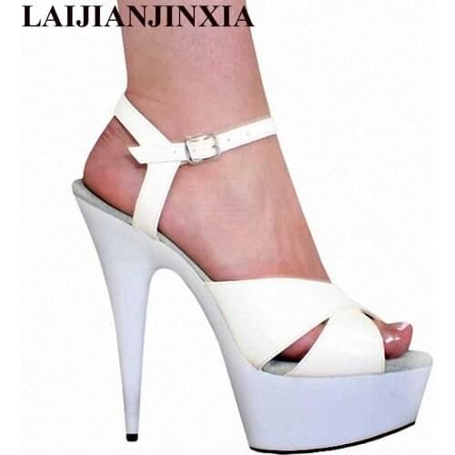 LAIJIANJINXIA 2018 New Design Women Pole Dancing Shoes 15cm Utra High Heel Sandals Party Sexy Dance Shoes