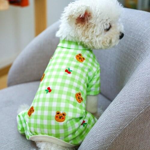 Cute Pet Clothes Dog Jumpsuits Cotton Romper Pajamas Costume Puppy Sleepwear for Small Dogs Cats Puppy Pet Daily Outfit