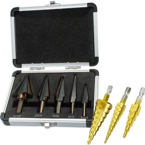 5pcs/10pcs/3pcs Step Drill Bit Set Hole Drilling Bits High-Speed Steel HSS Replacement Drilling Power Tool For Metal Woodworking