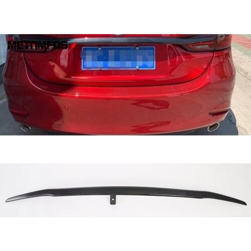 For Mazda 6 M6 Atenza 2019 2020 2021 Carbon Fiber Rear Trunk Lid Streamer Tail Door Molding Trim Decoration Strip Accessories