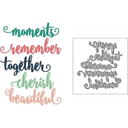New Remember Moments Together Words 2020 Metal Cutting Dies for DIY Scrapbooking and Card Making Decor Embossing Craft No Stamps