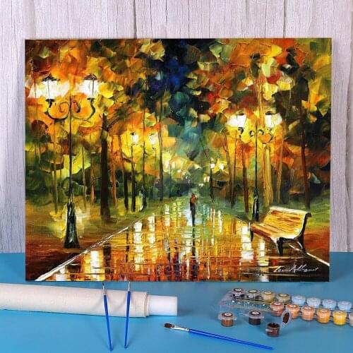 Autumn Stroll DIY Painting By Numbers Kit Acrylic Paints 40*50 Oil Painting Decoration For Children For Drawing Art