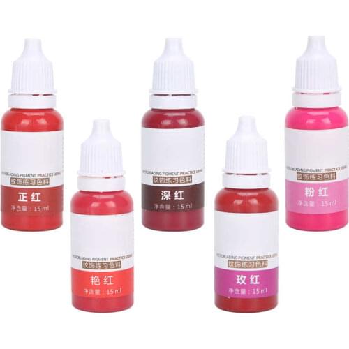15ml Lips Tattoo Pigment Microblading Fast Coloring Lip Skin Tattoo Ink for Practice Semi-permanent Makeup Tattoo Training Inks