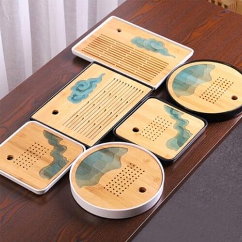 Dry Tea Table Tea Tray Zen Kung Fu Tea Set Tray Small Mini Water Storage Tea Tray Japanese Household Simple Bamboo Tea Tray