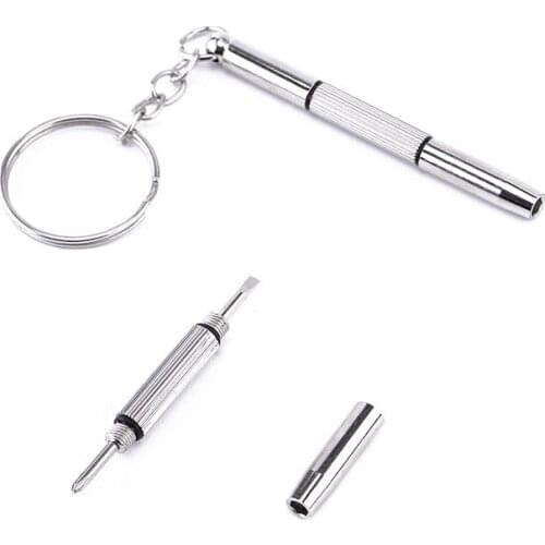 Portable 3 in 1 Keychain Screwdriver Eyeglass Sunglasses Watch Repair Kit Tool