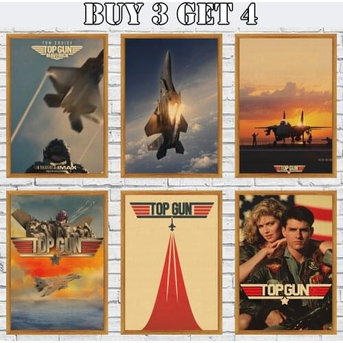 Top Gun Classic Movie Poster Film Kraft Paper Poster Wall Art Posters And S For Living Room Home Decor