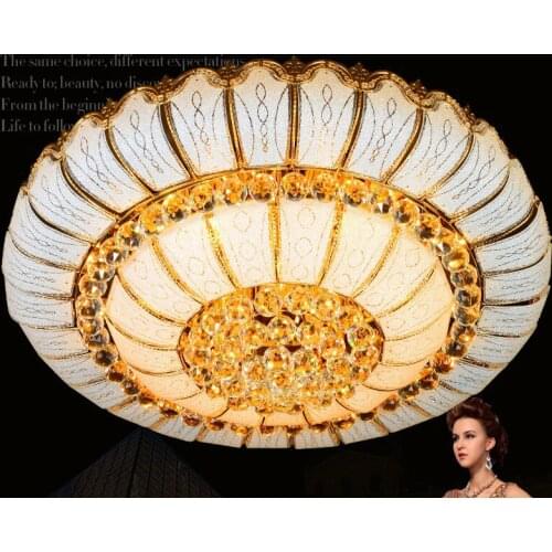 Luxury European Style Gold Crystal Dining Ceiling Light For Living Room Bedroom LED Hall Hotel Luxury Rose Lamp Home Lighting