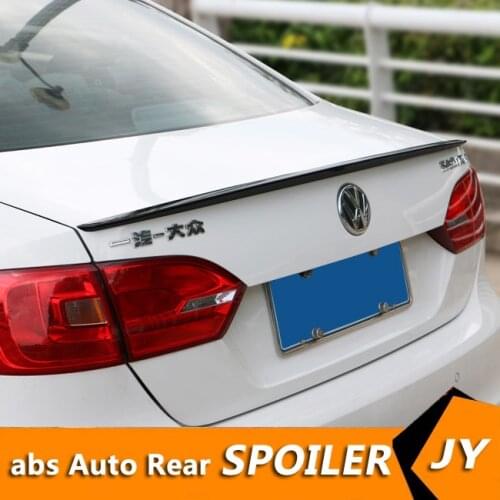 For Volkswagen Jetta Spoiler 2012-2014 Sagitar spoiler High Quality ABS Material Car Rear Wing Primer Color Rear Spoiler