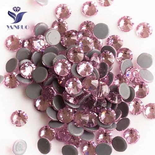 YANRUO 2058HF SS4-SS30 Light Rose Hotfix Strass Stones And Crystals Flatback Hot Fix Rhinestones For Garment