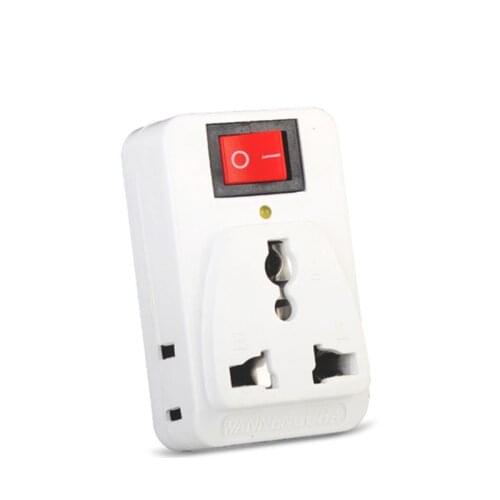 White copper 250v 10/6A US universal adaptor socket Portable outlet extend converter plug socket with on off light switch