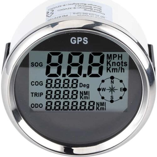 Water pump electric pump 3.3in 12V/24V GPS Speedometer with Backlight Digital Gauge 0‑999 Knots KM/H for Car Boat Yacht