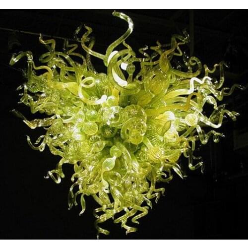 Green Color and Energy Saving Light Fixture LED Lighting Hand Blown Glass Chandelier