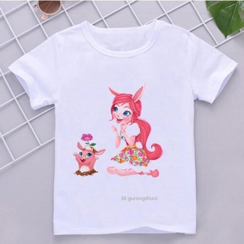 Lady Rabbit Cartoon Print Tshirt Girls T-shirt Cutesummer Fashion Children Toddler Little Girl Clothes Tops 2021 New Hot Sale