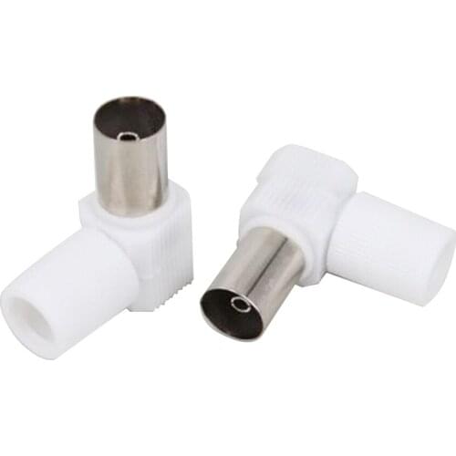 10PCS 90 Degrees TV Plug Jack For Antennas Male And Female TV RF Coaxial Male Plugs Adapter Right Angle Antennas Connectors