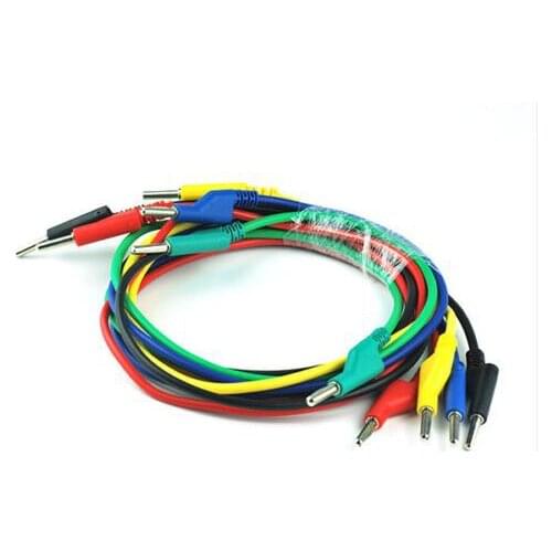 5pcs/lot,5 Color ,NEW 150cm/pcs,4mm 16AWG Silicone High Voltage Banana to Banana Plugs Test Leads Cable Double-Ended Wire 15A