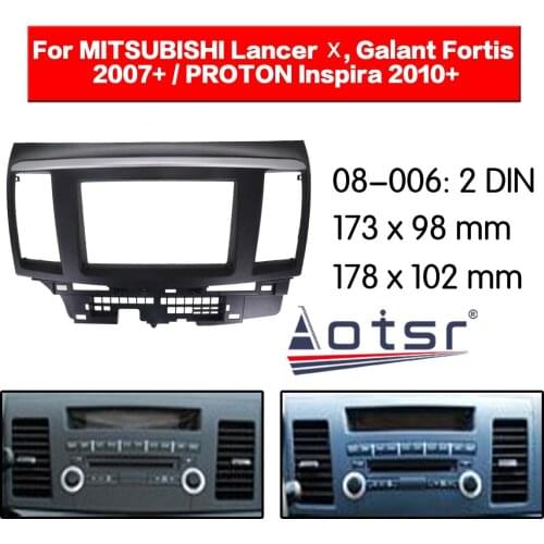 Car Radio frame Audio Fascia For MITSUBISHI Lancer Х, Galant Fortis 2007+ PPROTON Inspira 2010+ Car Stereo Radio Fascia Panel