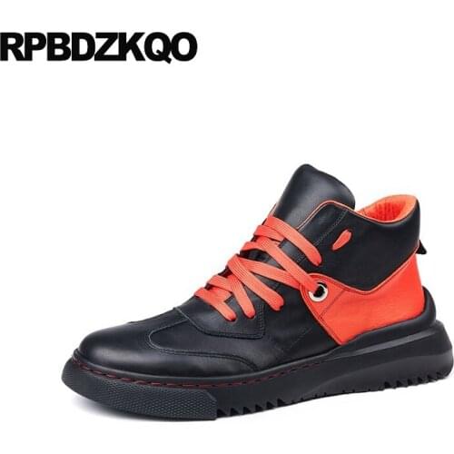 Korean thick soled boots high quality trainer top autumn genuine leather sole shoes men sneakers full grain designer booties